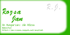 rozsa jan business card