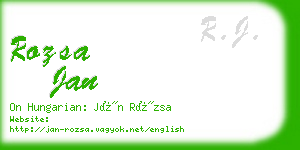 rozsa jan business card